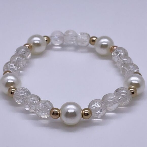 NWT Wool + Pepper Co. Clear Glass Bracelet - Picture 1 of 6